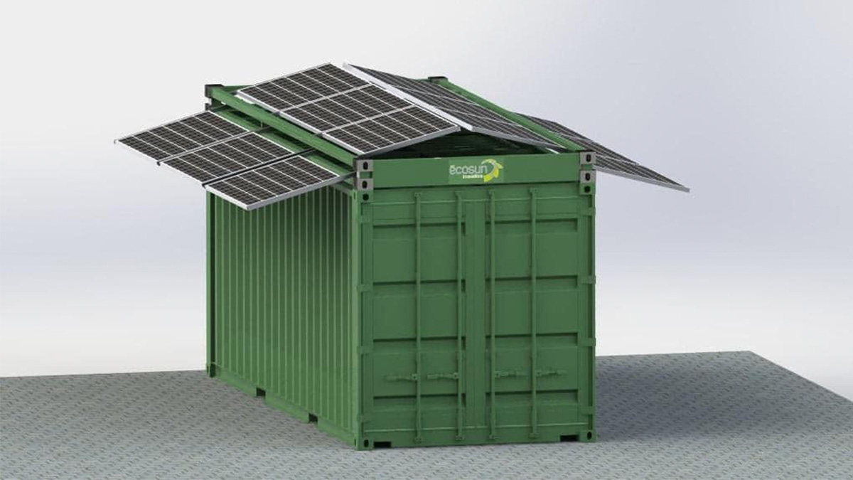 cadre solaire sur container