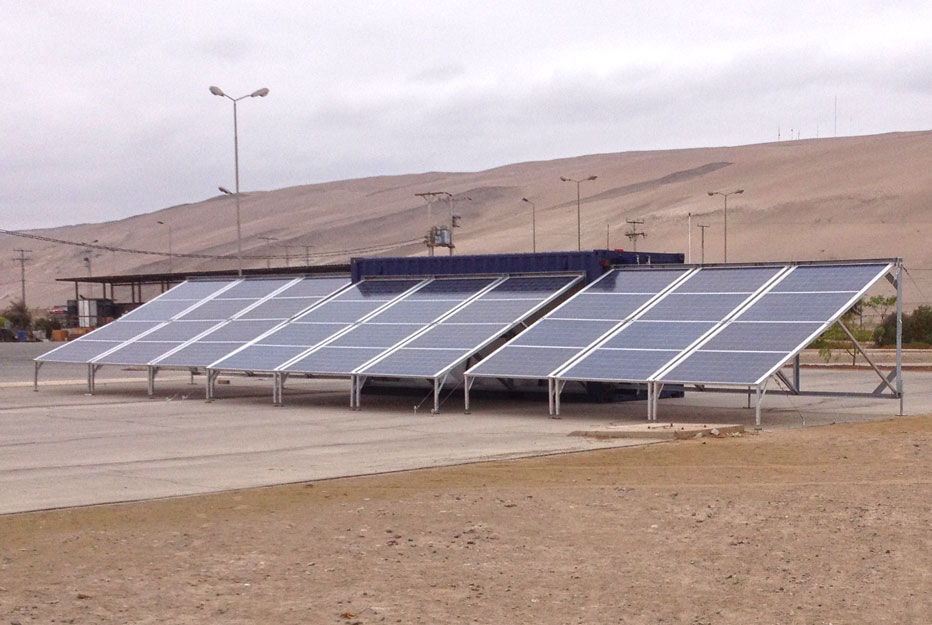 Generador solar en contenedor estación de bombeo