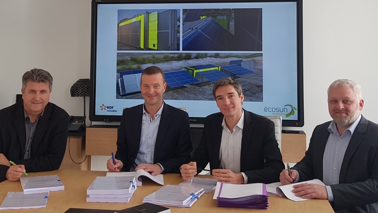 Signature du contrat entre ECOSUN Innovations et EDF Renouvelables