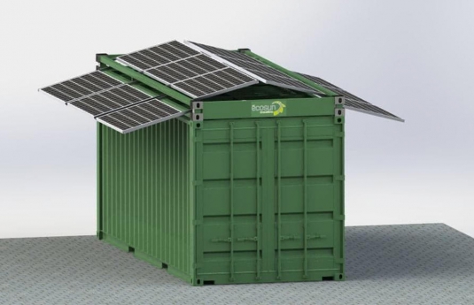 cadre solaire sur container