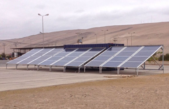 Generador solar en contenedor estación de bombeo