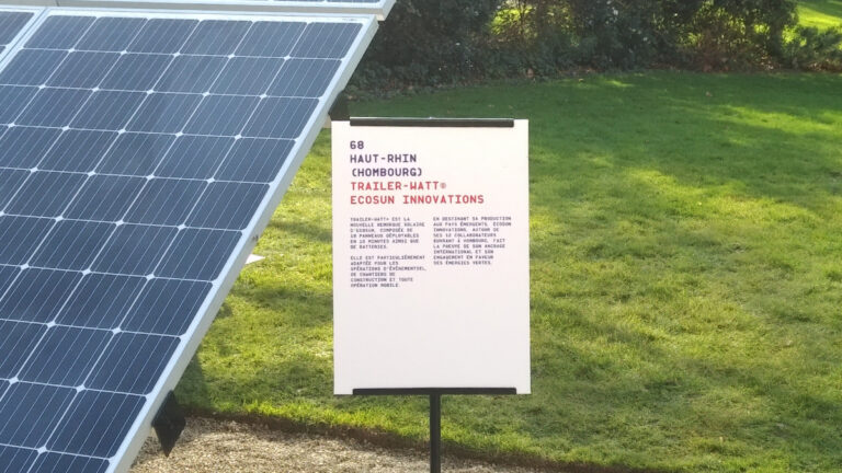 Remorque solaire ECOSUN Innovations à l'Élysée