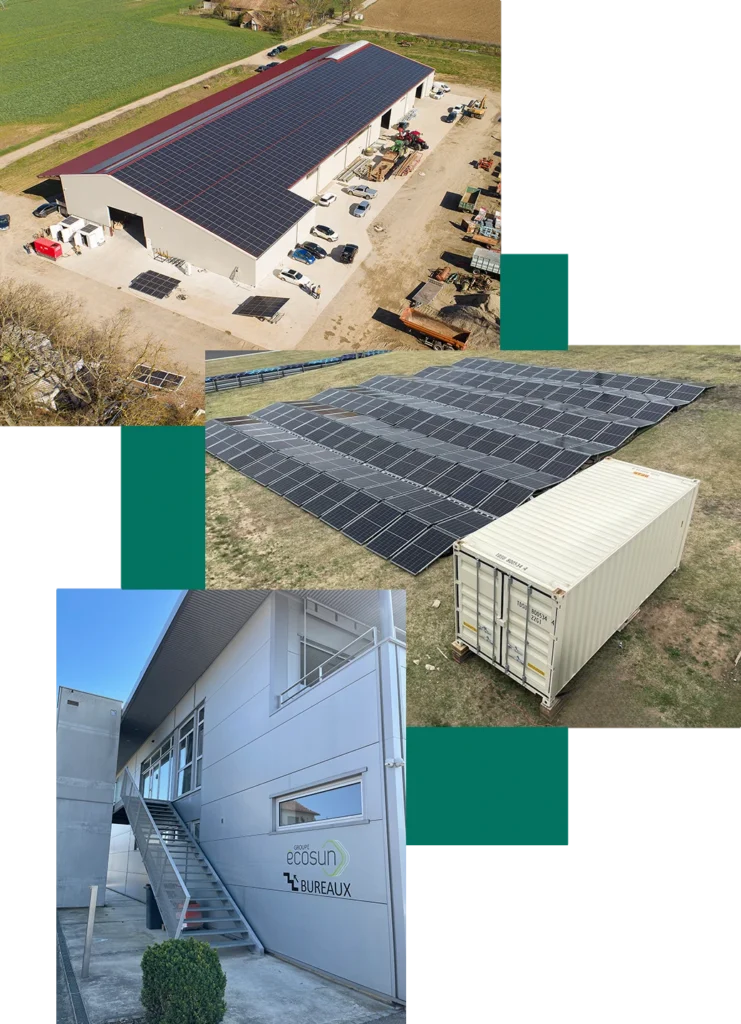 Toiture solaire batiment industriel, centrale solaire conteneurisée deployable